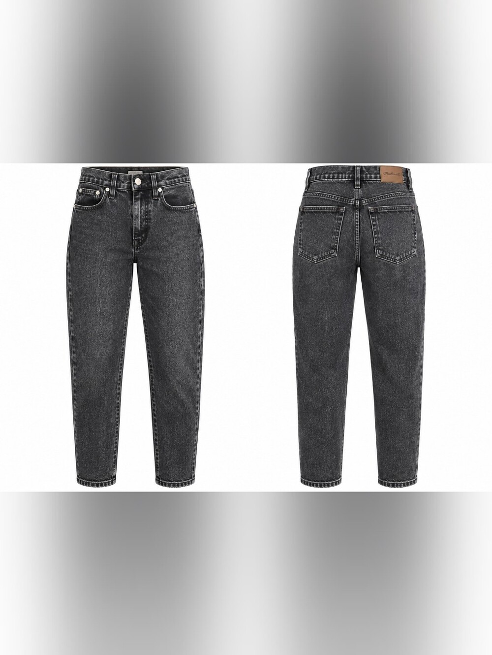 Madewell Perfect Vintage Mom Jean Lunar Wash Black Charcoal High Rise Tapered 28